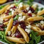 Healthy Feta and Cranberry Penne Salad with Orange Vinaigrette
