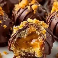 No Bake Caramel Crunch Butterfinger Truffles