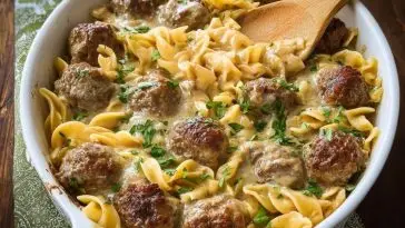 Swedish Meatball Pasta Bake