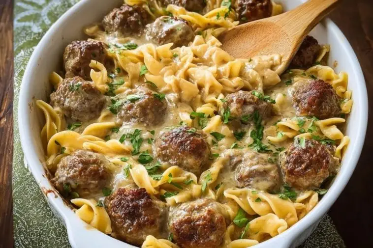 Swedish Meatball Pasta Bake