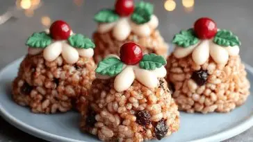 No-Bake Rice Krispie Christmas Puddings