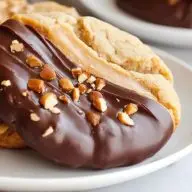 Chocolate Dipped Toffee Cookies