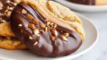 Chocolate Dipped Toffee Cookies
