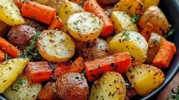 Garlic Herb Roasted Potatoes Carrots and Zucchini