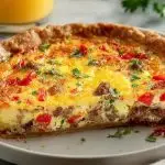 Irresistible Roasted Red Pepper and Sausage Quiche