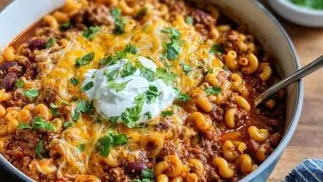 One Pot Chili Mac and Cheese