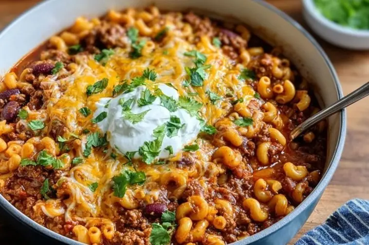 One Pot Chili Mac and Cheese