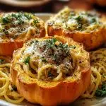 Pumpkin Alfredo Pasta Cauldrons