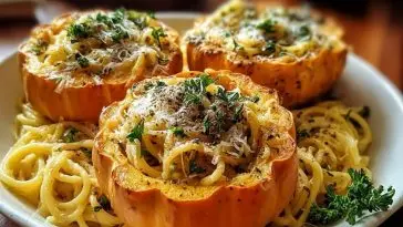 Pumpkin Alfredo Pasta Cauldrons