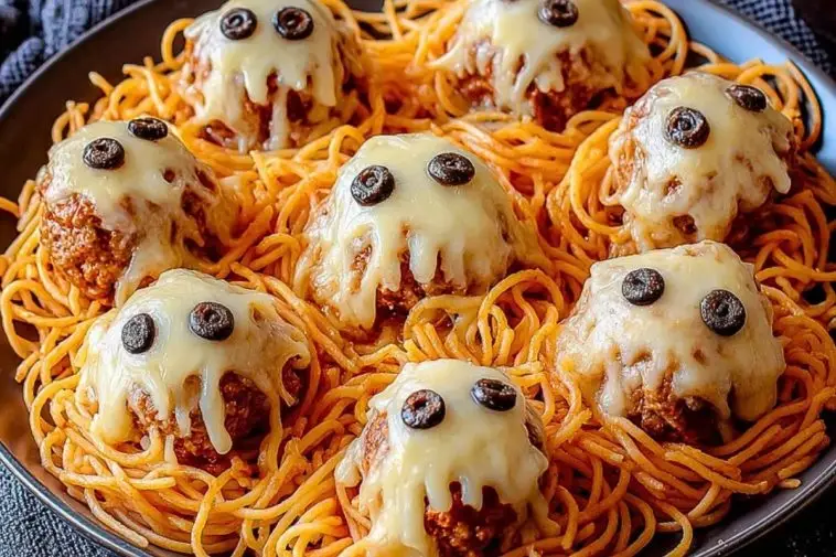 Spooky Spaghetti & Cheesy Monster Meatballs