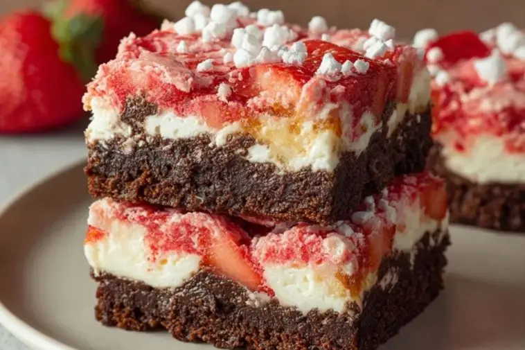 Strawberry Crunch Brownie Bars