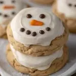 The Best Melted Snowman Peanut Butter Cookies