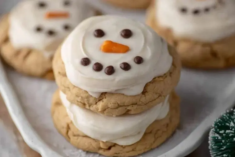 The Best Melted Snowman Peanut Butter Cookies