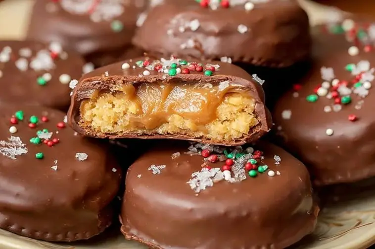 Festive Reese Cup Ritz Cracker Cookies