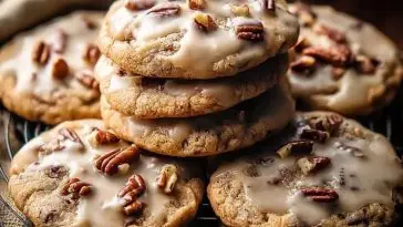 Frosted Butter Pecan Cookies